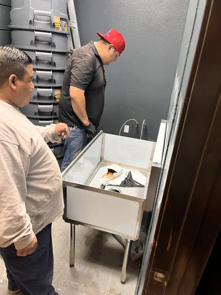 Commercial plumbing and sink installation in Commissary Corner